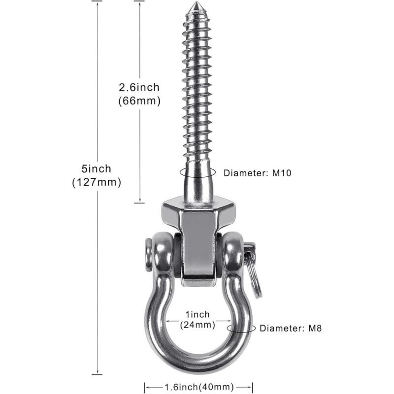 Haken Aus Edelstahl 304 Mit Einer Tragkraft Von 100 Kg, Geeignet Für Hängestühle, Aufhängungen Und Sandsäcke