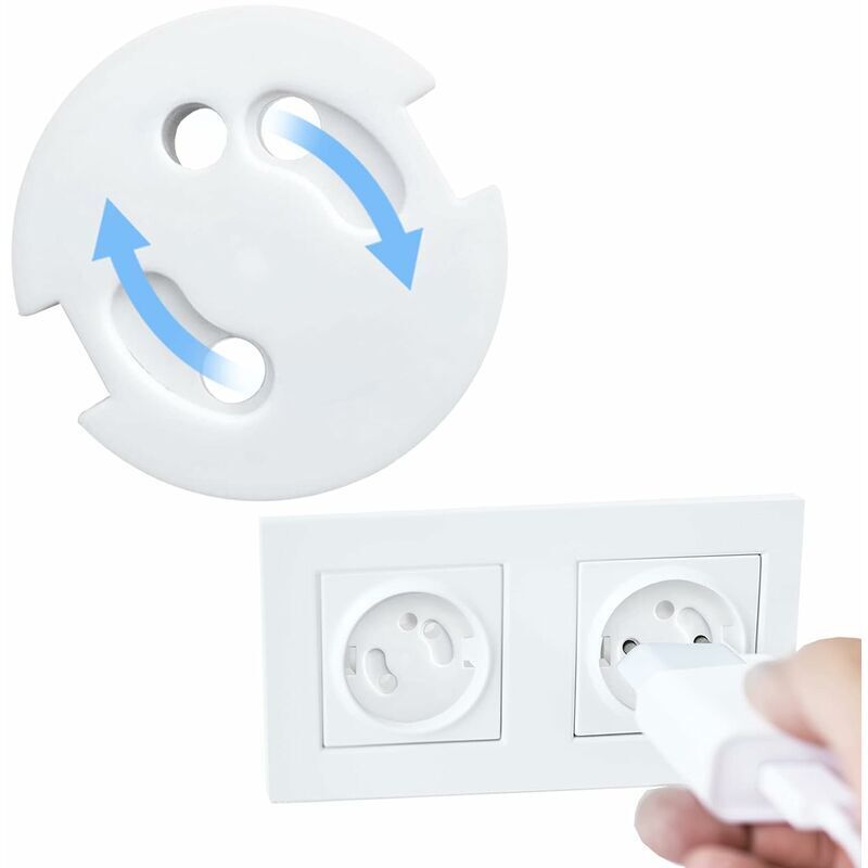 Baby-steckerabdeckungen (französischer Stil) – Schutz Für Baby-stecker – Steckdosenabdeckungen – Kindersicherheit – Drehmechanismus, 10 Stück