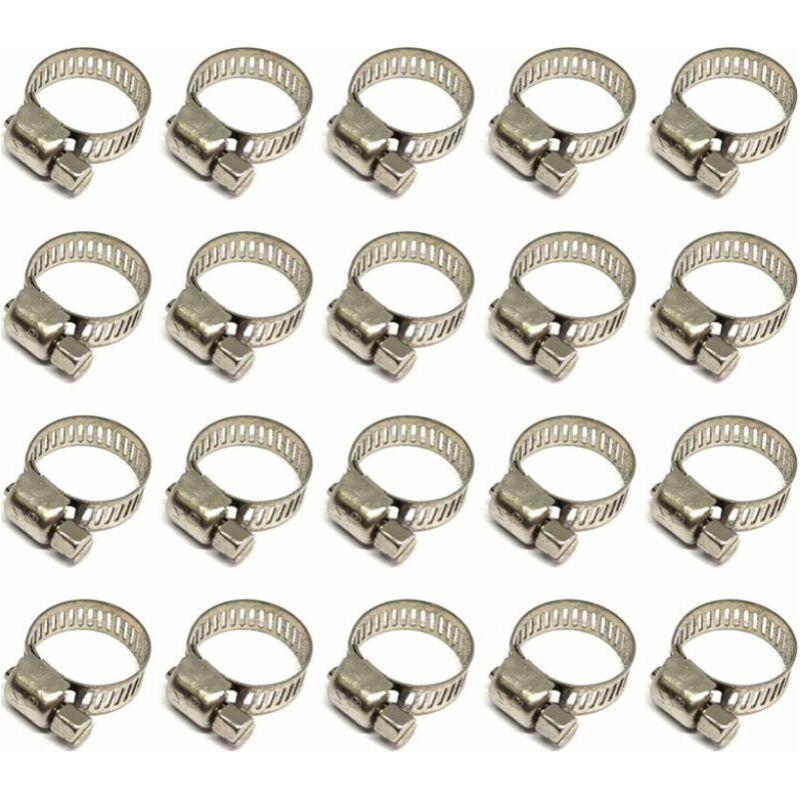 20-teiliges Schlauchschellen-set, Verstellbare Schlauchschellen 12-20 Mm, Schlauchschellen Aus Edelstahl 304, Metallschlauchschellen, Für Schläuche, Gasleitungen, Wasserleitungen, Kabel Und Wasserhähn
