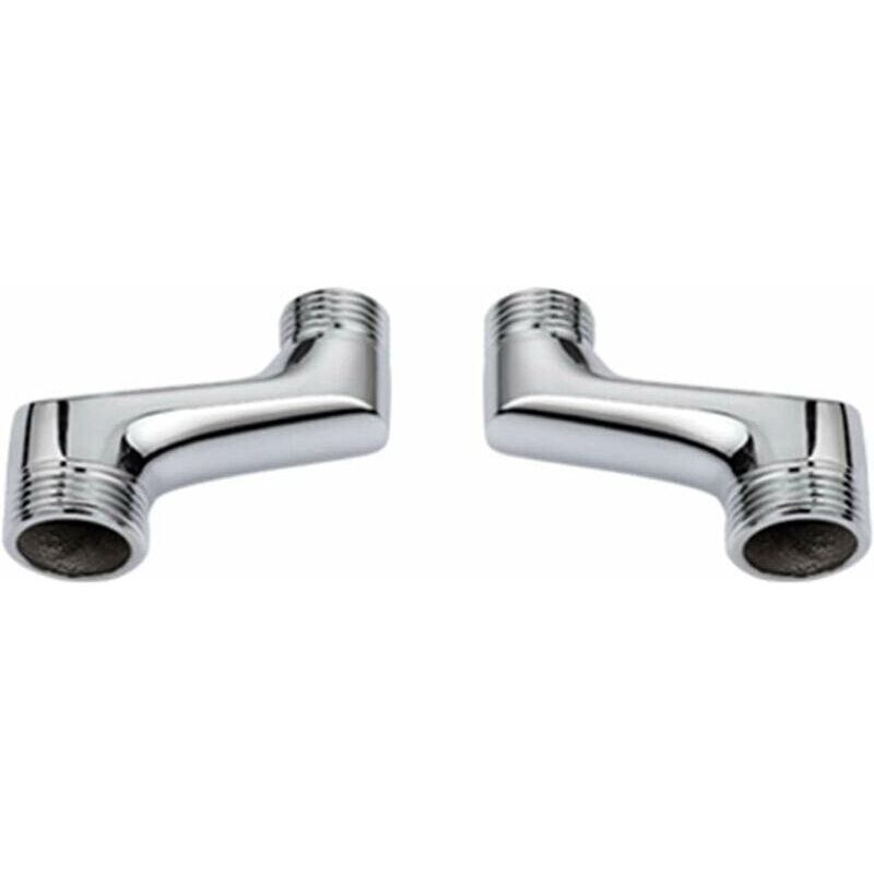 Set Mit 2 Duscharmaturen Mit Winkelstück, Messing-winkelreduzierstück, Verstellbarem Schwenkarm, Wandarmatur Mit Winkelstück, 1/2"-auf-3/4"-winkelstück, Verchromt