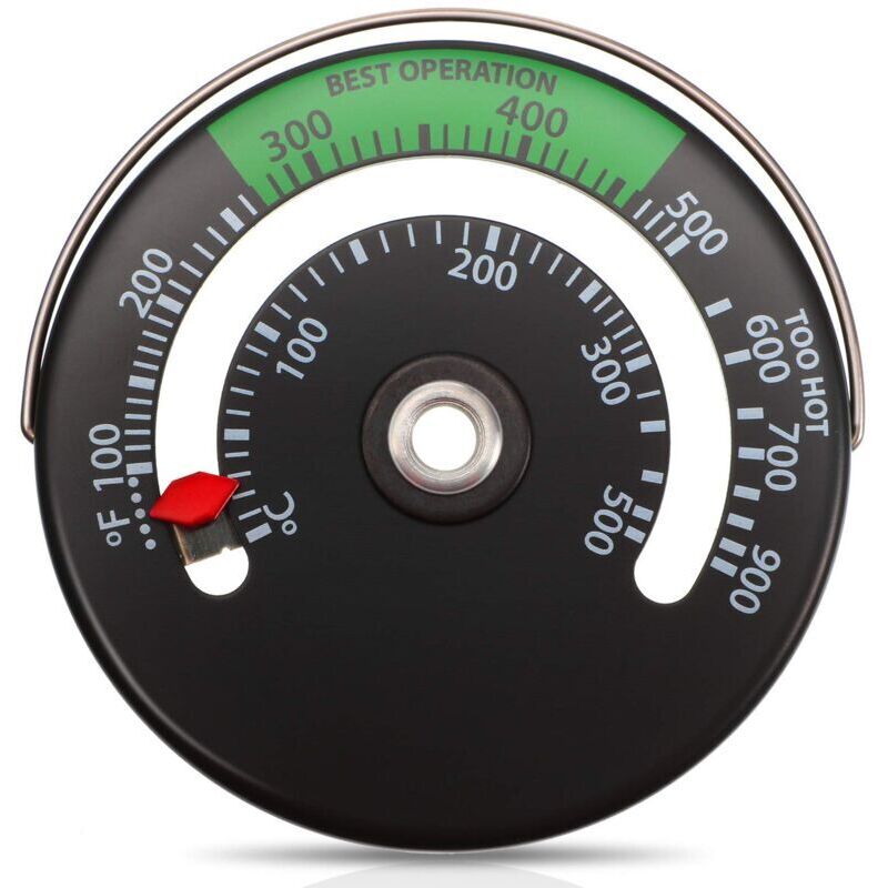 Magnetisches Herdthermometer – Aluminiumzifferblatt – Bimetallsensor – Maximale Temperatur 300 °c – Einfache Installation