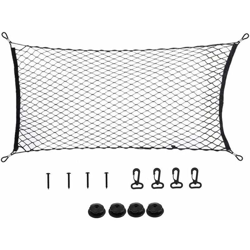 Universelles Gepäcknetz Fürs Auto – 120 X 70 Cm, Dehnbares Nylon – Einfache Montage Mit Haken – Zur Sicheren Aufbewahrung Ihres Gepäcks
