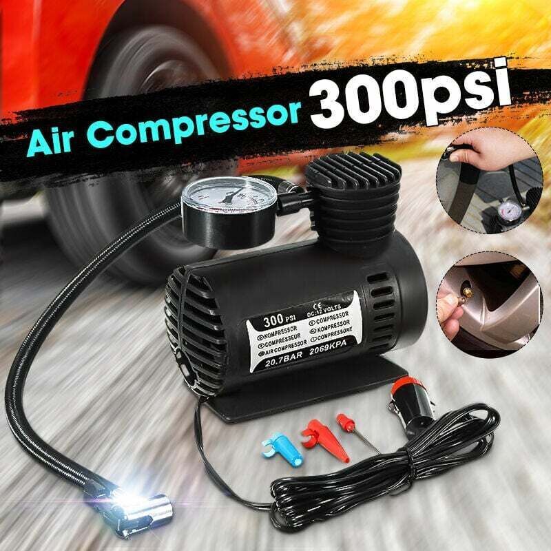 Candyse 12v 300psi Universal Mini-elektro-luftpumpe Für Autos, Tragbarer Reifenfüller, Automatischer Kompressor Für Auto, Motorrad, Basketball, Fahrrad, Ball