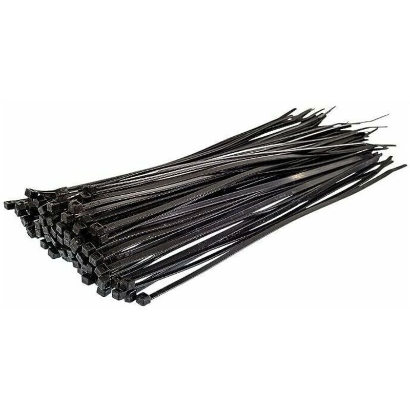 Schwarze Nylon-kabelbinder, 300 Mm X 4 Mm, Uv-beständig, 250er-packung