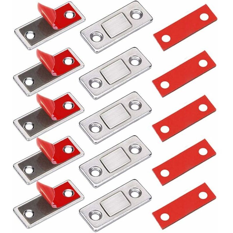 Magnetische Verschlüsse Für Schranktüren, 5 Stück, Ultradünne, Selbstklebende Magnetverschlüsse, Starker Magnet Für Schiebetüren, Schubladen Und Fensterverschlüsse