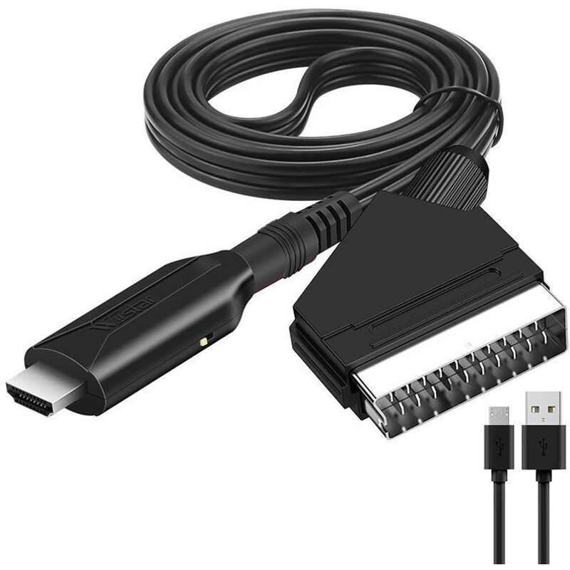 Scart-zu-hdmi-konverter (1080p) – 720p-auflösung – Vergoldete Anschlüsse – Kompaktes Plug-and-play-design