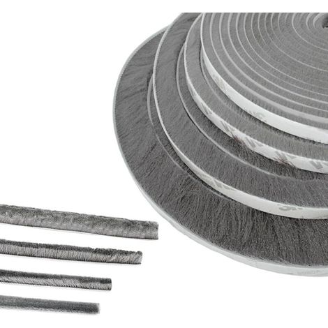 Bürstendichtung Für Türen, 1 M (l) X 9 Mm (b) X 23 Mm (t), Grau, Schalldämmende Tür- Und Fensterdichtung, Selbstklebende Bürstendichtung