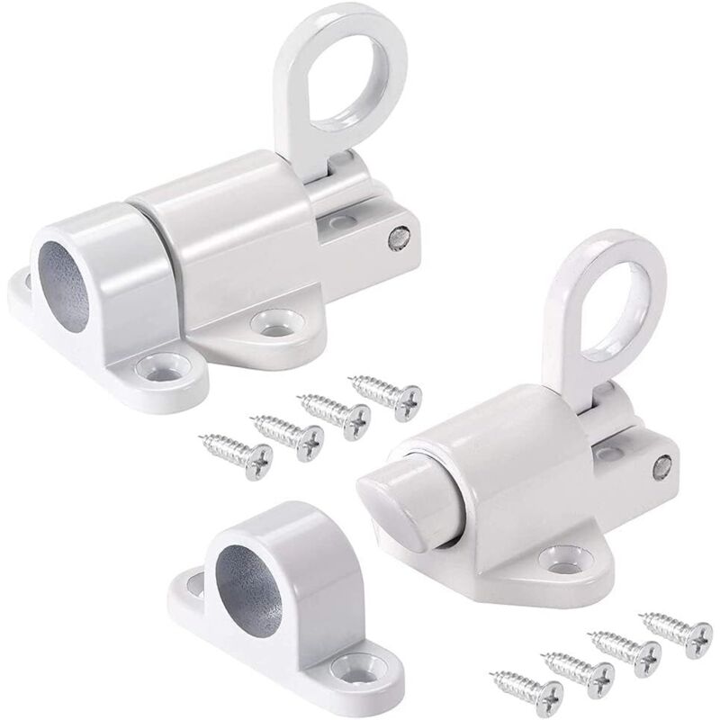 2 Stück Automatische Türschlösser, Federriegel Aus Aluminiumlegierung, Türschloss Aus Aluminium, Rückprallriegel, Inklusive Schrauben, Geeignet Für Fenster, Holztüren, Terrassentüren Und Schranktüren