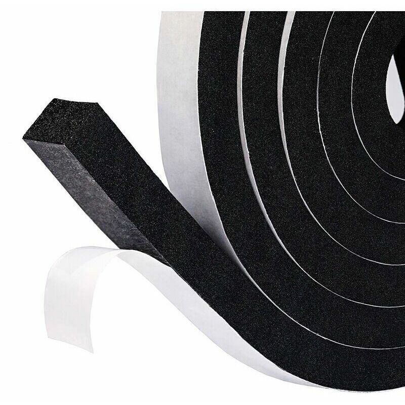 Selbstklebende Schaumstoffdichtung Für Türen Und Fenster, 15 Mm X 8 Mm X 2 M, Stoß- Und Schalldämmend, Winddicht, Schwarzer Schaumstoff Mit Weißer Folie