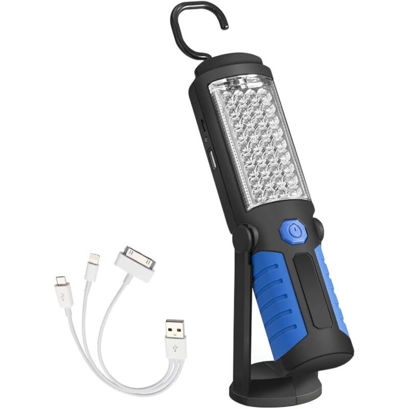 Taschenlampe, Inspektionslampe, Wiederaufladbare Led-lampe, Wiederaufladbare Led-arbeitsleuchte Mit Magnetbefestigung, Blaue Led-taschenlampe