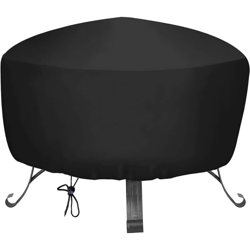 Feuerschalenabdeckung Für Grill, Runde Feuerschalenabdeckung Mit Kordelzug, Wasserdichte Feuerschalenabdeckung Aus 210d Oxford-gewebe (durchmesser 85 X 40 Cm)