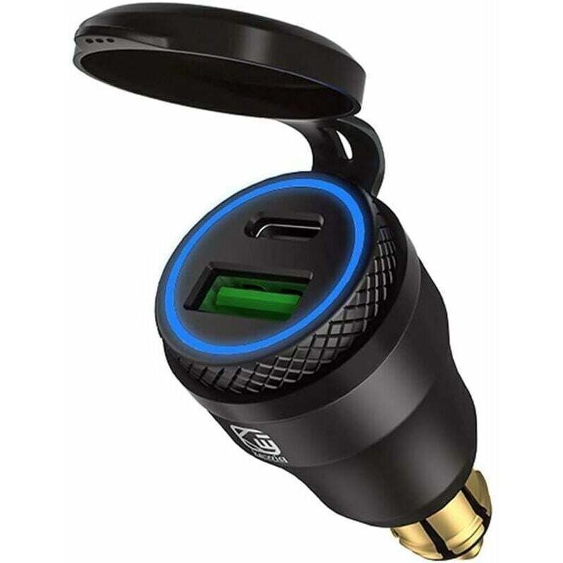 Usb-zigarettenanzünderadapter Für Bmw Motorräder – Zwei 12v Usb Pd 3.0- Und Qc 3.0-anschlüsse – 30w Schnellladung – Kompatibel Mit Hella/din