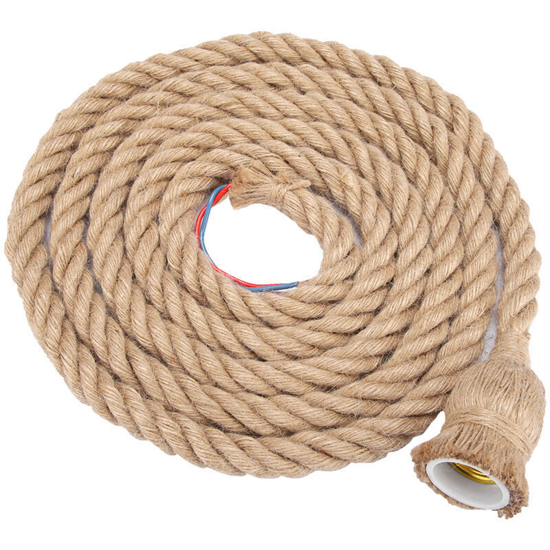 Vintage Deckenleuchtenhalter Aus Hanfseil, 3 M, E27-fassung, Pendelleuchtenfassung, 85–265 V