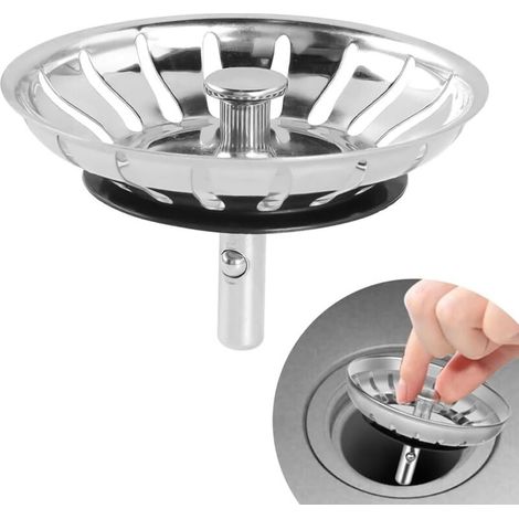 Küchenspülenstöpsel, Küchenspülenablauf, Edelstahl-badezimmerwaschbeckenablauf, Badezimmerwaschbeckenablauf, Universal-spülbeckenablauf (84 Mm)