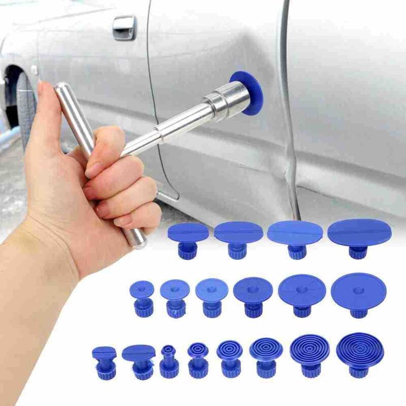 Auto-dellenreparaturset – 18 Blaue Saugnäpfe – Korrosionsbeständiger Stahlhammer – Lackschadenfreie Dellenreparatur