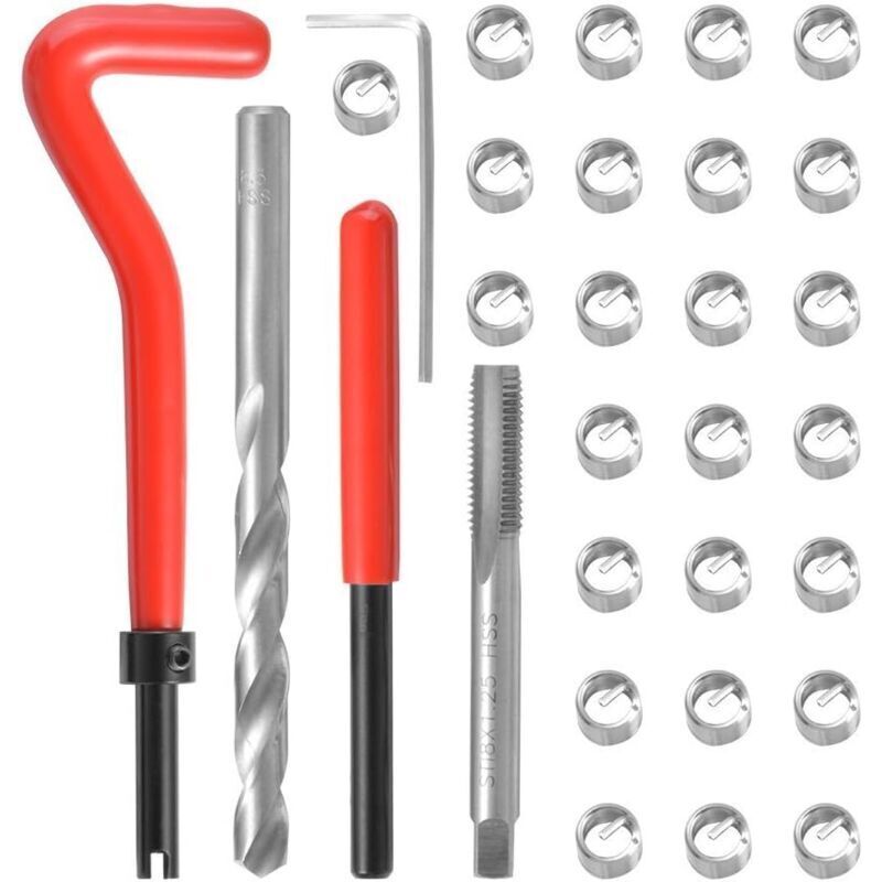 Helicoil M8 X 1,25 Mm Reparaturset – 30 Gewindeeinsätze Aus Edelstahl – Für Motor- Und Maschinenreparaturen – Komplettset
