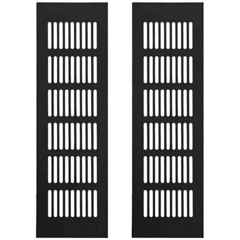 Schwarzes Aluminium-lüftungsgitter – 2er-pack, 250 Mm X 80 Mm – Korrosionsbeständig – Für Schränke Und Möbel – Schwarz 250 X