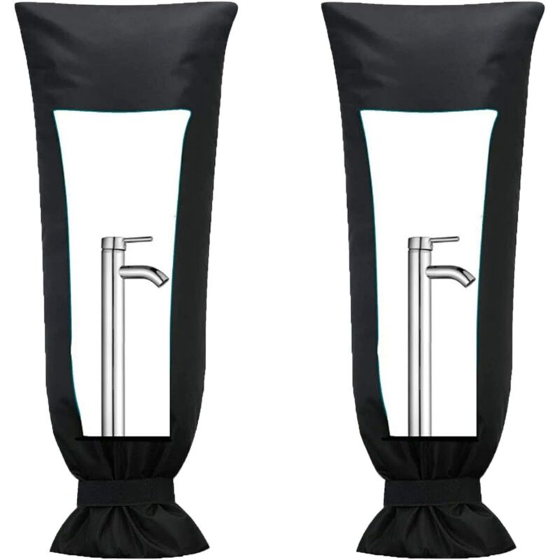 Set Mit 2 Schutzhüllen Für Außenwasserhähne, Schwarz, Aus Oxford-gewebe, Zum Schutz Vor Winterfrost, 51 X 20 Cm