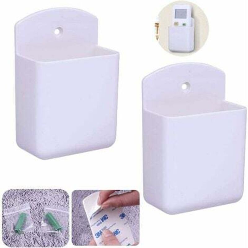 Set Mit 2 Wandhalterungen Für Fernbedienungen - Universal, Selbstklebend, Organizer.