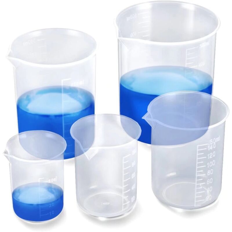 Messbecher (50 / 100 / 150 / 250 / 500 Ml) Aus Transparentem Kunststoff Für Küche Und Labor