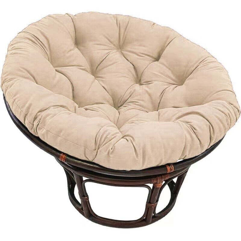 Dickes 40x40 Cm Stuhlkissen – Optimaler Komfort Für Rattanstühle Und Hängematten – Inklusive Befestigungsgurt – Beige. Stühle Nicht Im Lieferumfang Enthalten.
