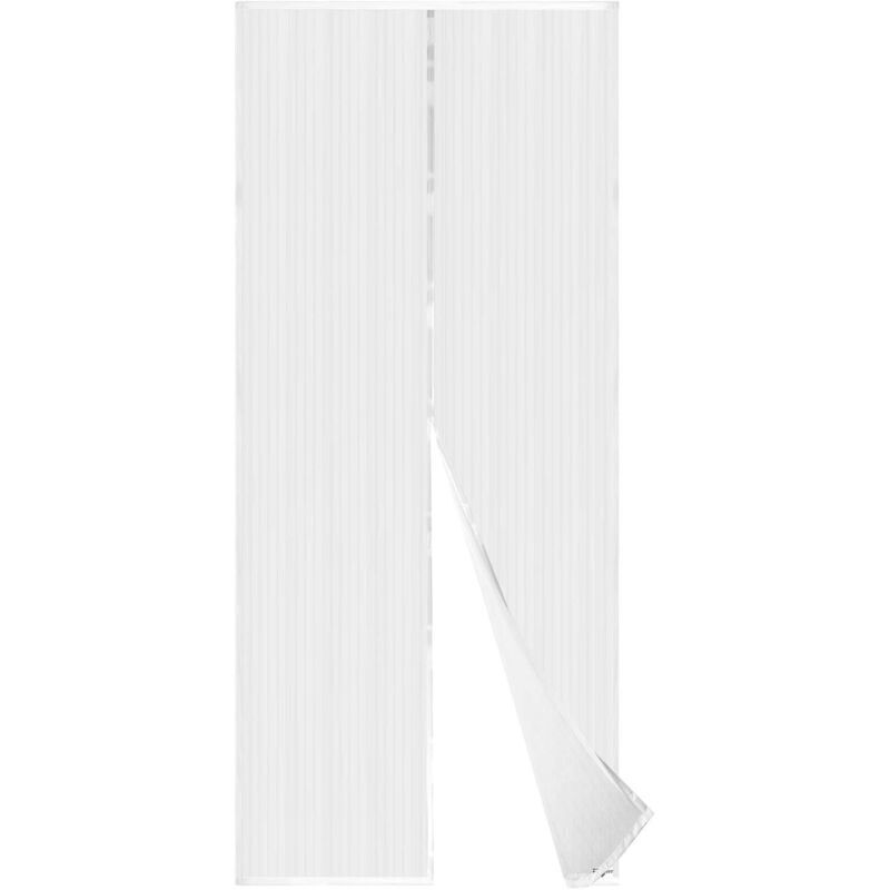 Magnetisches Moskitonetz Für Türen, Ultrafeines Netzgewebe, Starke Magnete, Komplettes Montageset Inklusive Kleber Und Klettverschluss, 80 X 210 Cm, Weiß