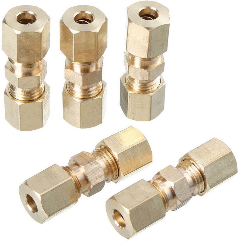 3/16-zoll-messing-klemmverschraubung – 5 Stück – Gerade Verbinder Für Hydraulische Bremsleitungen – Professionelle Installation Empfohlen