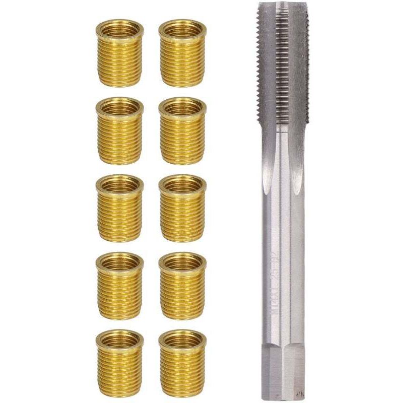Werkzeugset Zur Reparatur Von Zündkerzengewinden – 10 M12x1,25-einsätze – M14x1,25-hss-gewindebohrer – 90 Mm Länge