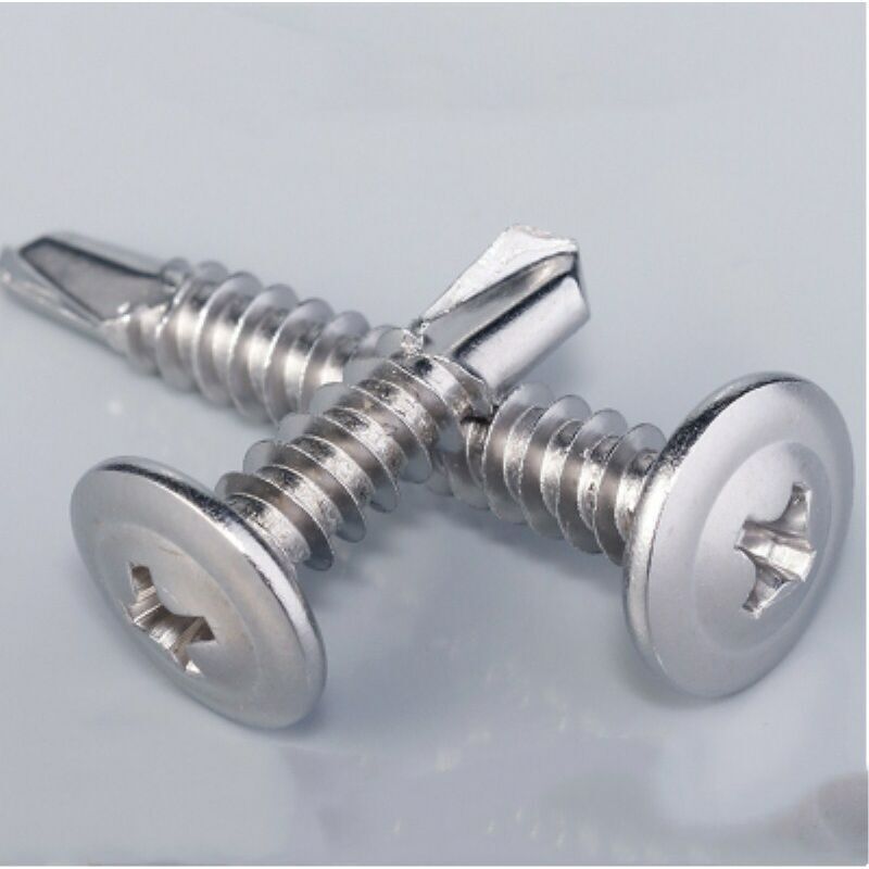 C44741 Packung Mit 100 Selbstbohrenden Blechschrauben Mit Großem Gewölbtem Kopf Ø4,2x19mm Aus Verzinktem Stahl Mit Phillips-/kreuzschlitzantrieb Für Heimwerker- Und Renovierungsarbeiten