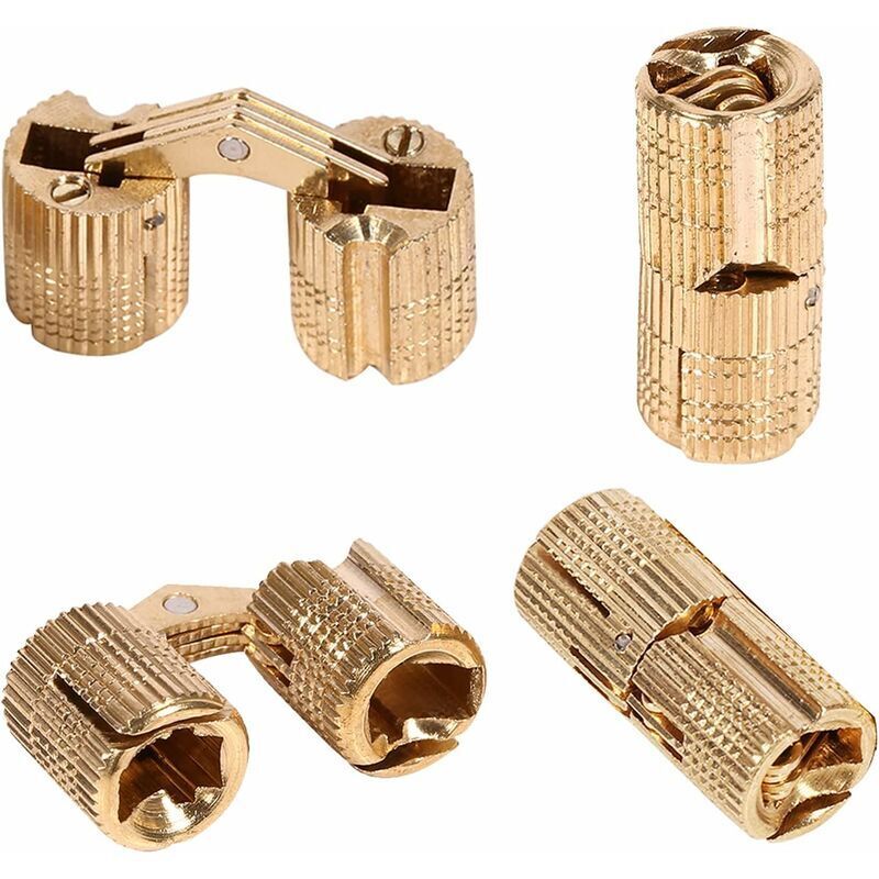 Stück Verdeckte Zylindrische Messingscharniere - Gold 10 Mm, Versteckt, Diy-schmuckkästchen.