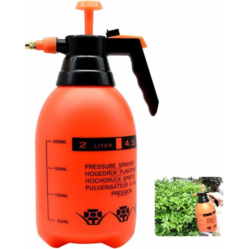 2-liter-drucksprühgerät Mit Verstellbarer Messingdüse, Hochleistungs-pumpzerstäuber, Für Zimmer- Und Gartenpflanzen (2 L)