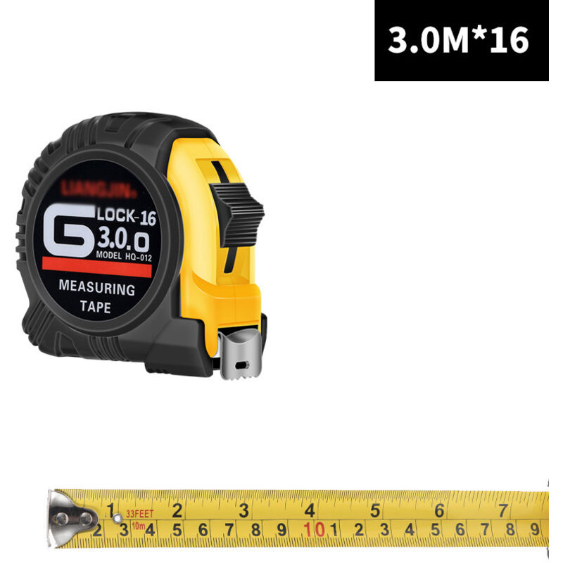 Rollmaßband, Stahlmaßband, 3 M X 16 Mm, Für Bauarbeiten, Schwere Arbeiten, Schreinerarbeiten, Heimwerkerprojekte