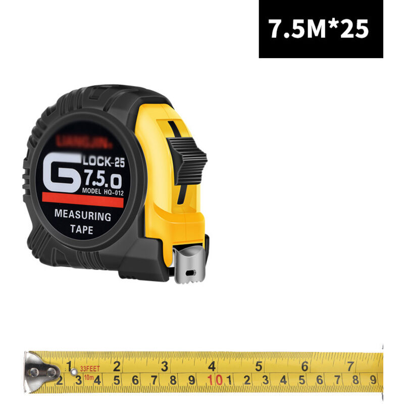 Rollmaßband, Stahlmaßband, 7,5 M X 25 Mm, Für Bauarbeiten, Schwere Arbeiten, Schreinerarbeiten Und Heimwerkerprojekte