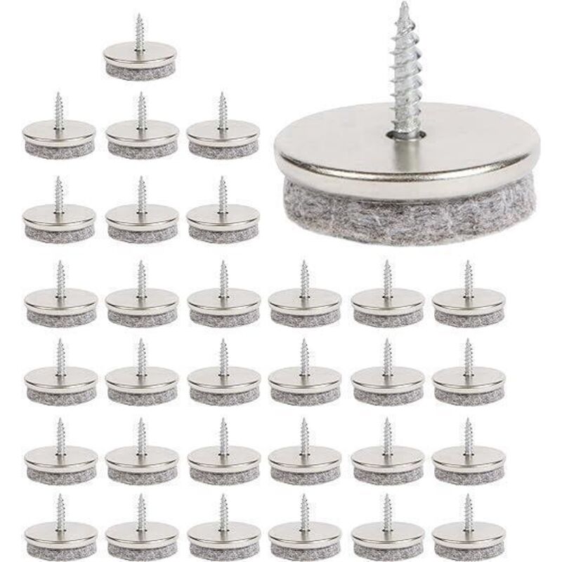 Set Mit 32 Filzgleitern Für Möbelbeine – Filzgleiter Mit 22 Mm Durchmesser, Bodenschoner Für 5 Mm Stuhlbeine