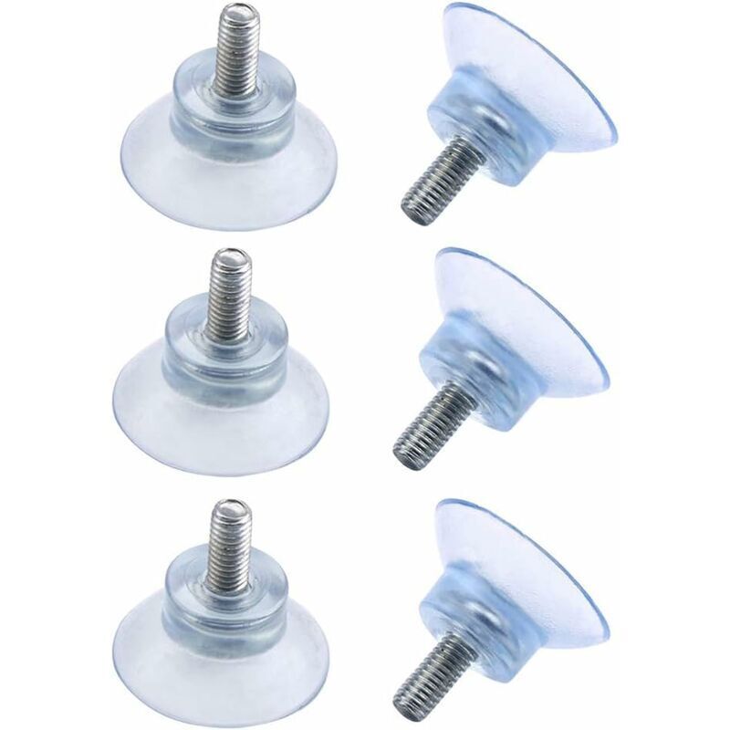 Saugnäpfe Ø 30 Mm Mit M6x15-gewinde – 6er-pack – Gummibasis Für Glatte Oberflächen – Schraubenlose Montage