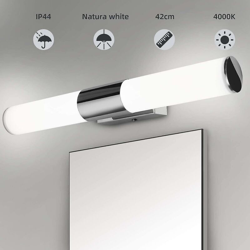 Badezimmerspiegel, Wandleuchte, Deckenleuchte, Verchromte Schminklampe, Bohrfreie Montage, Led-badezimmerspiegel-scheinwerfer