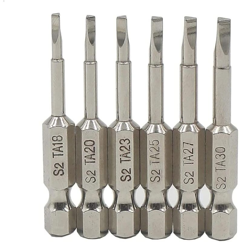 Set Mit 6 Magnetischen Dreieck-schraubendreherbits 1/4" 1,8 / 2,0 / 2,3 / 2,5 / 2,7 / 3,0 - Dreieck-schraubendreherbits Aus S2-stahl - 50 Mm Lang