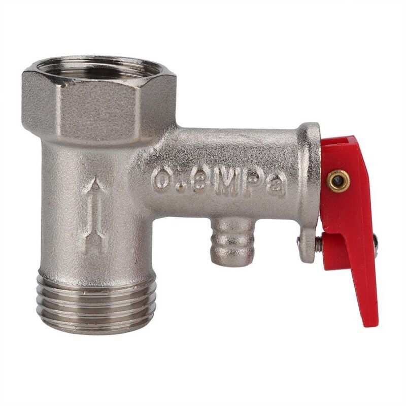 1/2" Bsp Sicherheitsdruckbegrenzungsventil (außengewinde X Innengewinde) – Robustes Messing – Maximaler Druck 0,8 Mpa – Für Elektrische Warmwasserbereiter