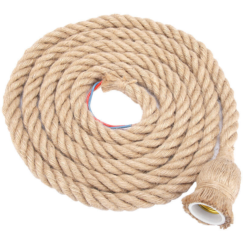 E27 Vintage Hanfseil-deckenleuchte, Pendelleuchte, Lampenfassung 85–265 V, 1,5 M, 1 Kopf