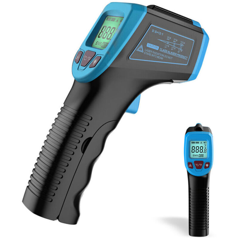 Infrarot-thermometer, Berührungsloses Digitales Laser-thermometer 58°f – 1112°f (50°c – 600°c) Mit Lcd-display, Blau