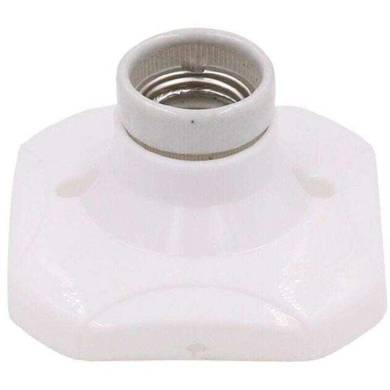 Led-lampenfassung, E27-keramikfassung Mit Kunststoffsockel, E27-wandfassung, Weiße E27-fassung Mit Ring Für Eingangsbereich-/decken-/balkonbeleuchtung
