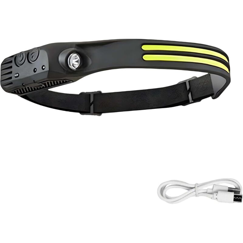 Wiederaufladbare Led-stirnlampe Mit Bewegungssensor, Verstellbarem Kopfband, Wasserdicht, Ideal Für Camping, Laufen Und Wandern