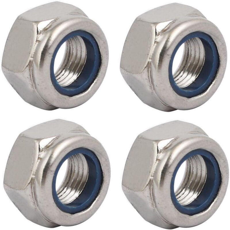 Satz Mit 4 Linksgewinde-sicherungsmuttern M12 X 1,25 Mm Aus Edelstahl 304