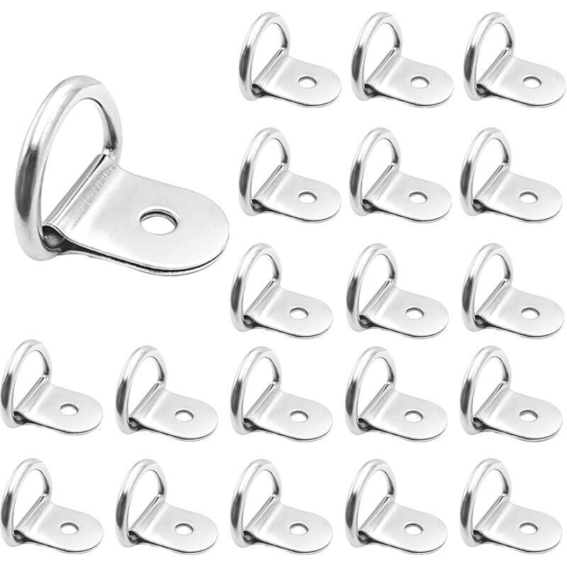 Packung Mit 20 Edelstahl-zurrösen, 36 Mm X 25 Mm – Tragkraft 100 Kg – Einfache Montage Auf Holz- Und Metalloberflächen