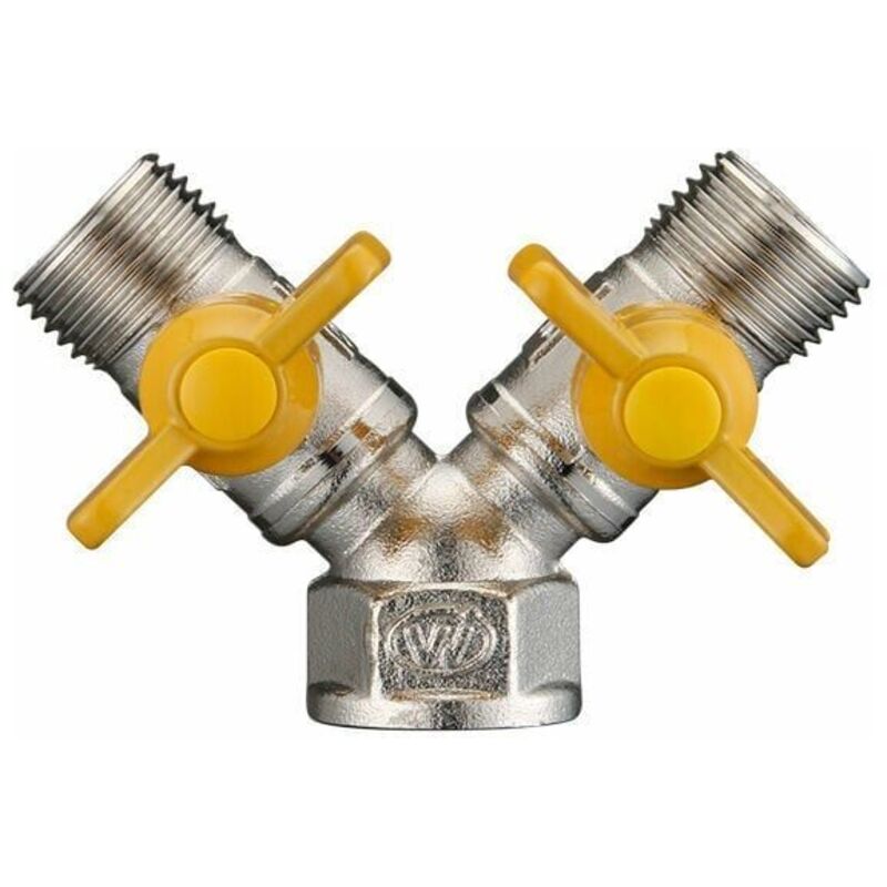 Messingfitting, Messingrohrfitting Mit Gasumsteller, Doppelausgang - 2 Wege.