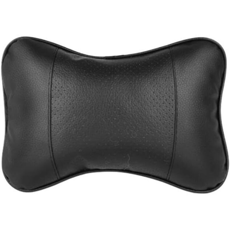 2er-set Auto-kopfstützen – Leder – Atmungsaktiv – Ergonomisch – Für Reisen – Schwarz