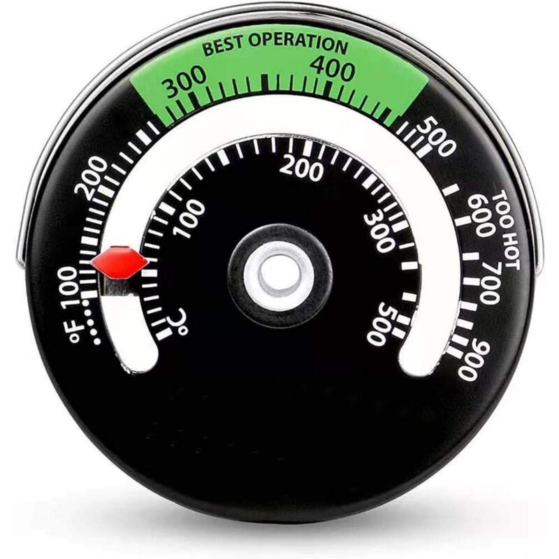 Hochpräzises Magnetisches Ofenthermometer, Thermometer Für Holz-/kaminöfen, Kochfeld Und Schornsteinzug – Verhindert Überhitzung Des Ofens