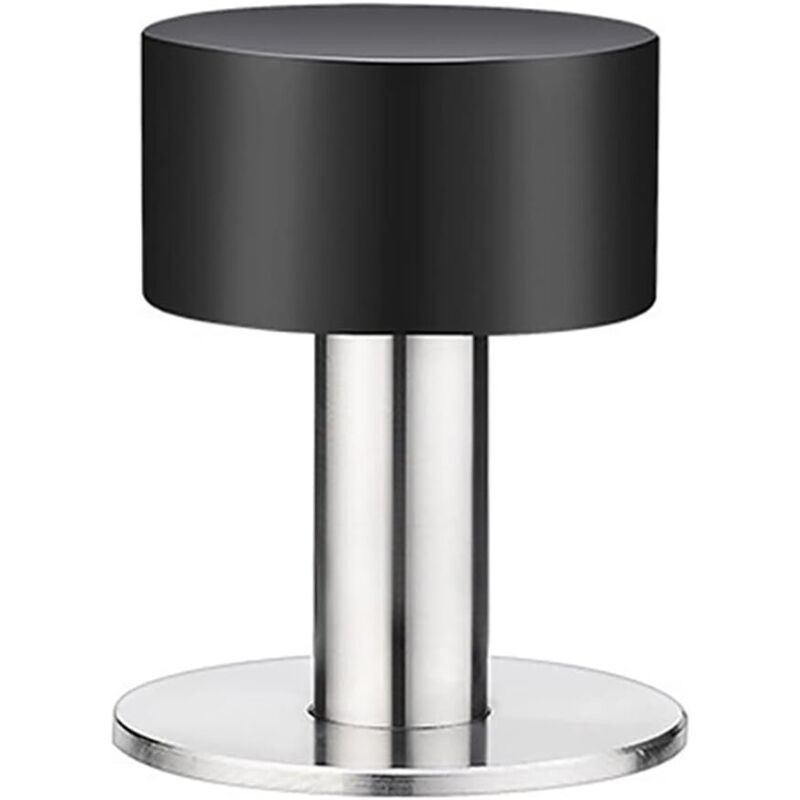 Selbstklebender 60-mm-türstopper Mit Schwarzem Gummi Und Edelstahlkörper, Kein Bohren Erforderlich Und Geräuschdämmend