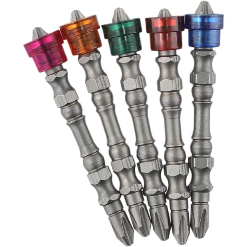 Ph2 Set Mit 5 Magnetischen Schraubendreherbits Aus Stahllegierung Mit Doppelköpfen, 65 Mm Lang Für Den Professionellen Einsatz