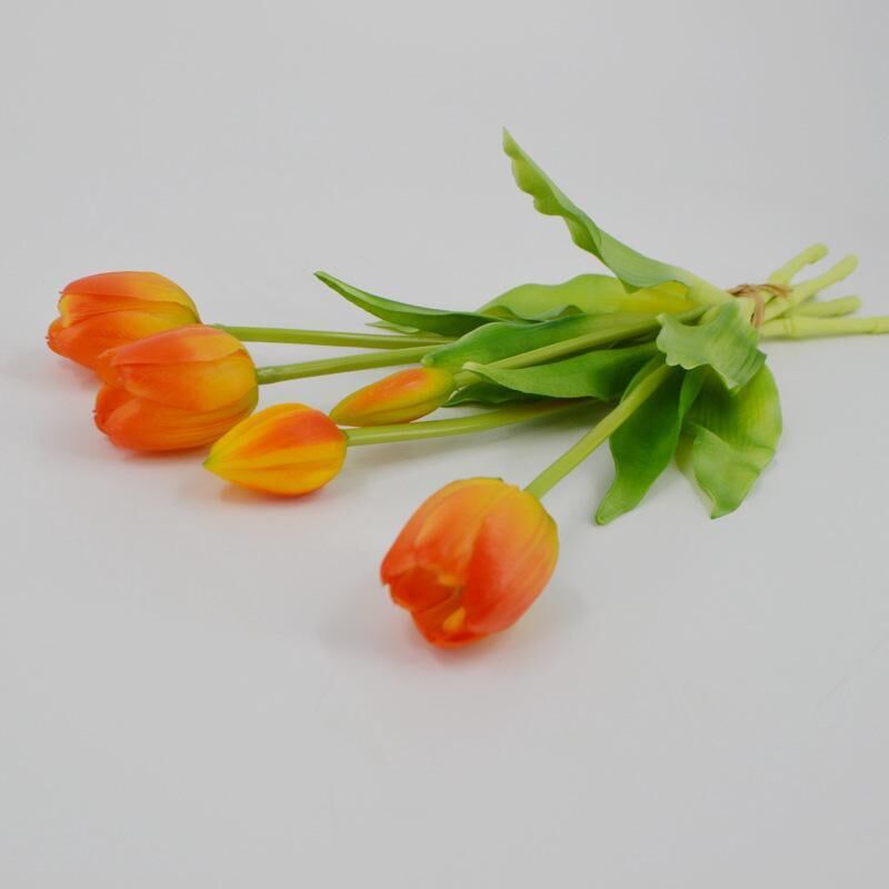 Künstliche Tulpe – Realistischer Effekt – 40 Cm – Strauß – Kunstblumen – Heimdekoration – Dekorativ (orange)